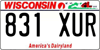 WI license plate 831XUR