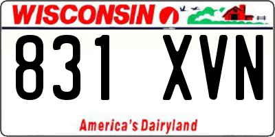 WI license plate 831XVN