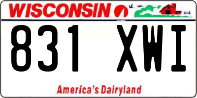 WI license plate 831XWI