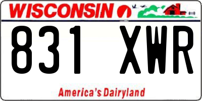 WI license plate 831XWR