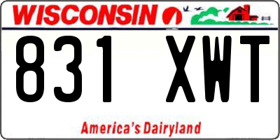 WI license plate 831XWT