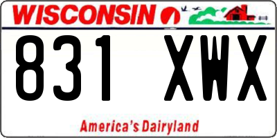 WI license plate 831XWX