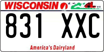 WI license plate 831XXC