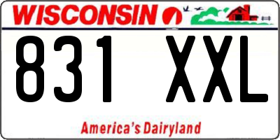 WI license plate 831XXL
