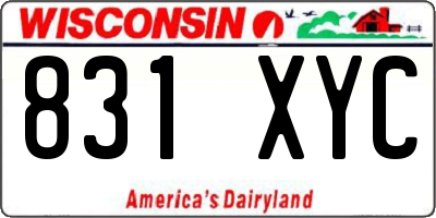 WI license plate 831XYC