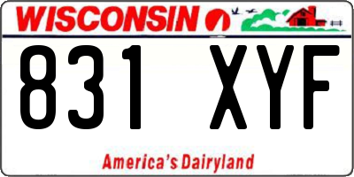 WI license plate 831XYF