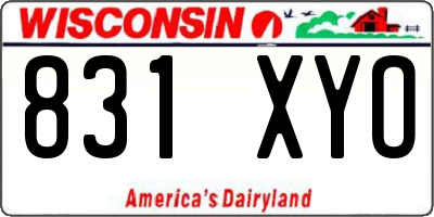 WI license plate 831XYO