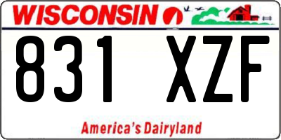 WI license plate 831XZF