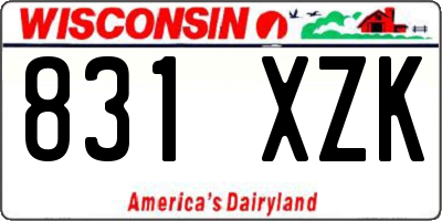 WI license plate 831XZK
