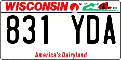 WI license plate 831YDA