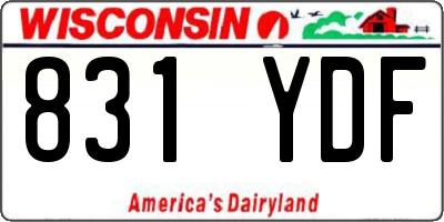 WI license plate 831YDF