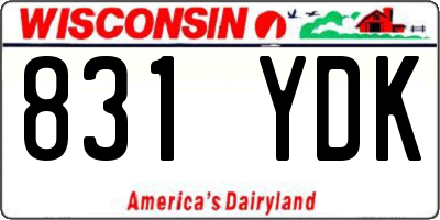 WI license plate 831YDK