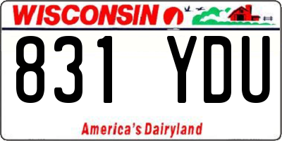 WI license plate 831YDU