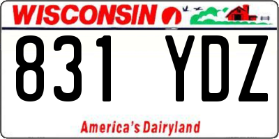 WI license plate 831YDZ