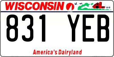 WI license plate 831YEB