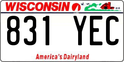 WI license plate 831YEC