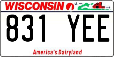 WI license plate 831YEE
