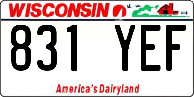 WI license plate 831YEF