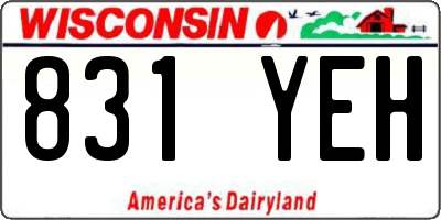 WI license plate 831YEH