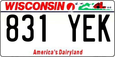 WI license plate 831YEK