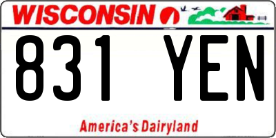WI license plate 831YEN
