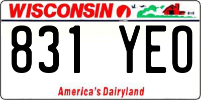 WI license plate 831YEO