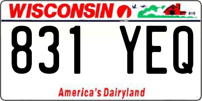 WI license plate 831YEQ