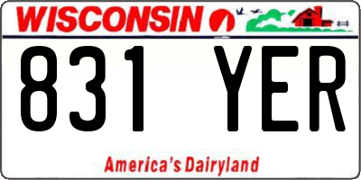 WI license plate 831YER