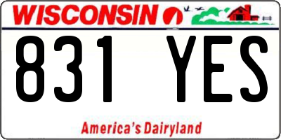 WI license plate 831YES