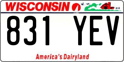 WI license plate 831YEV