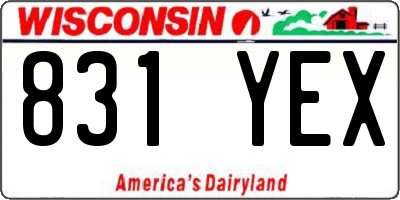 WI license plate 831YEX