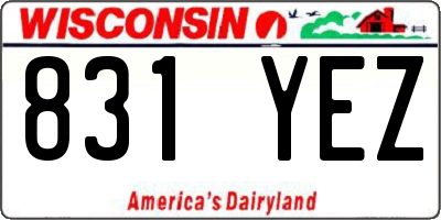 WI license plate 831YEZ