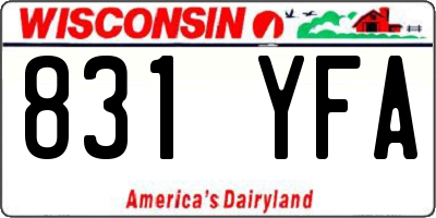 WI license plate 831YFA