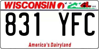 WI license plate 831YFC
