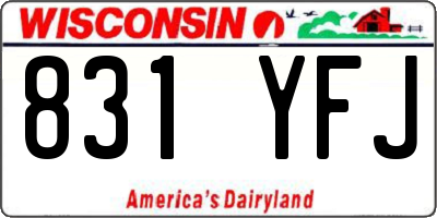 WI license plate 831YFJ
