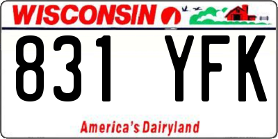 WI license plate 831YFK