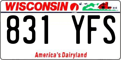 WI license plate 831YFS