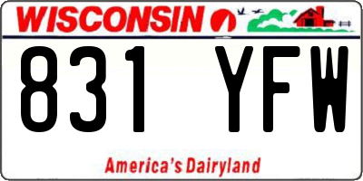 WI license plate 831YFW