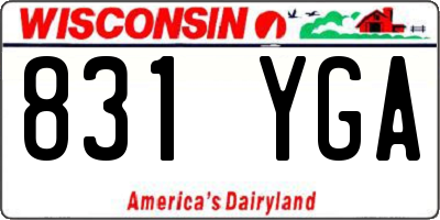 WI license plate 831YGA