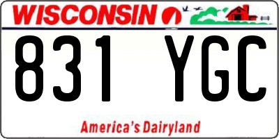 WI license plate 831YGC