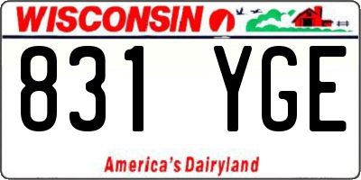WI license plate 831YGE