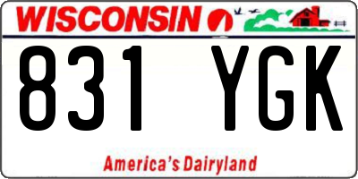 WI license plate 831YGK