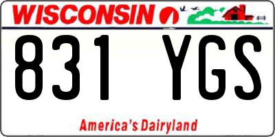 WI license plate 831YGS