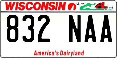 WI license plate 832NAA