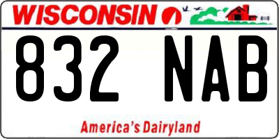 WI license plate 832NAB