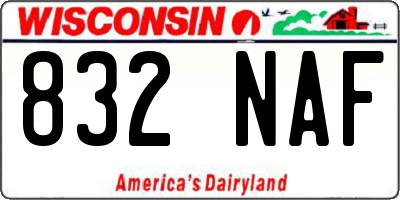 WI license plate 832NAF