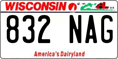 WI license plate 832NAG