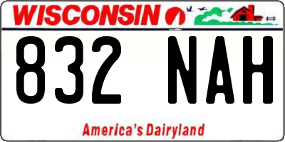 WI license plate 832NAH