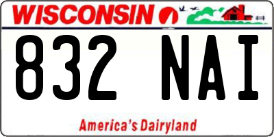 WI license plate 832NAI