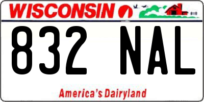 WI license plate 832NAL